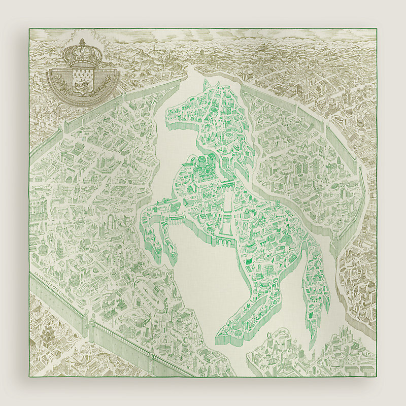 La Nouvelle Cite Cavaliere shawl 140 | Hermès USA